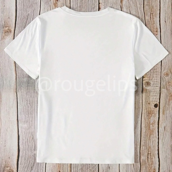 White Graphic Crewneck Tee Shirt Short Sleeve - Picture 3 of 11